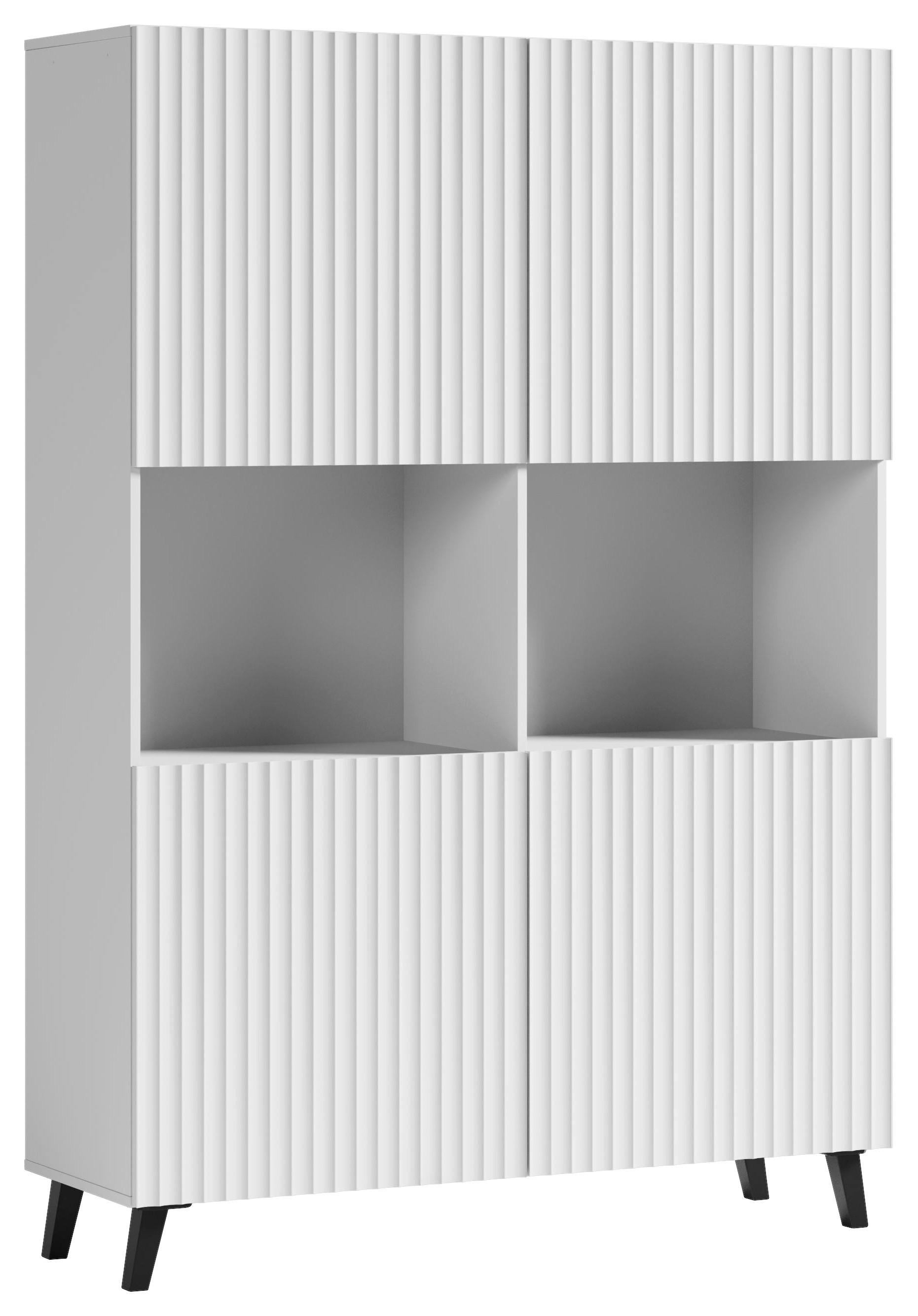 Visoka Komoda Phuket, Bela - črna/bela, Design, leseni material (120/172/39,1cm) - Livetastic
