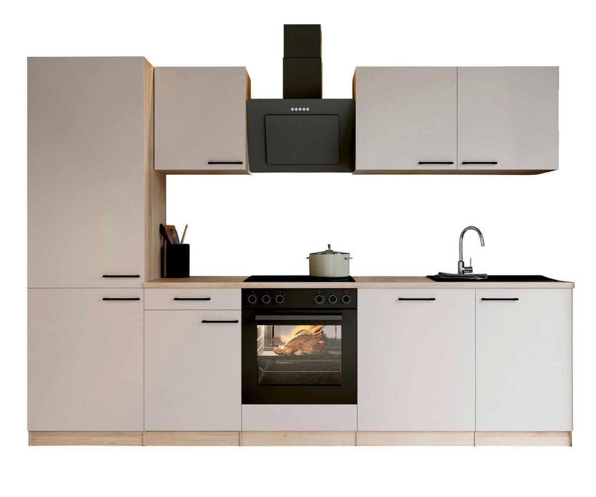 Küchenleerblock Merle o. Geräte Kaschmir - Kaschmir/Eichefarben, Trend, Holzwerkstoff/Metall (280cm) - Respekta