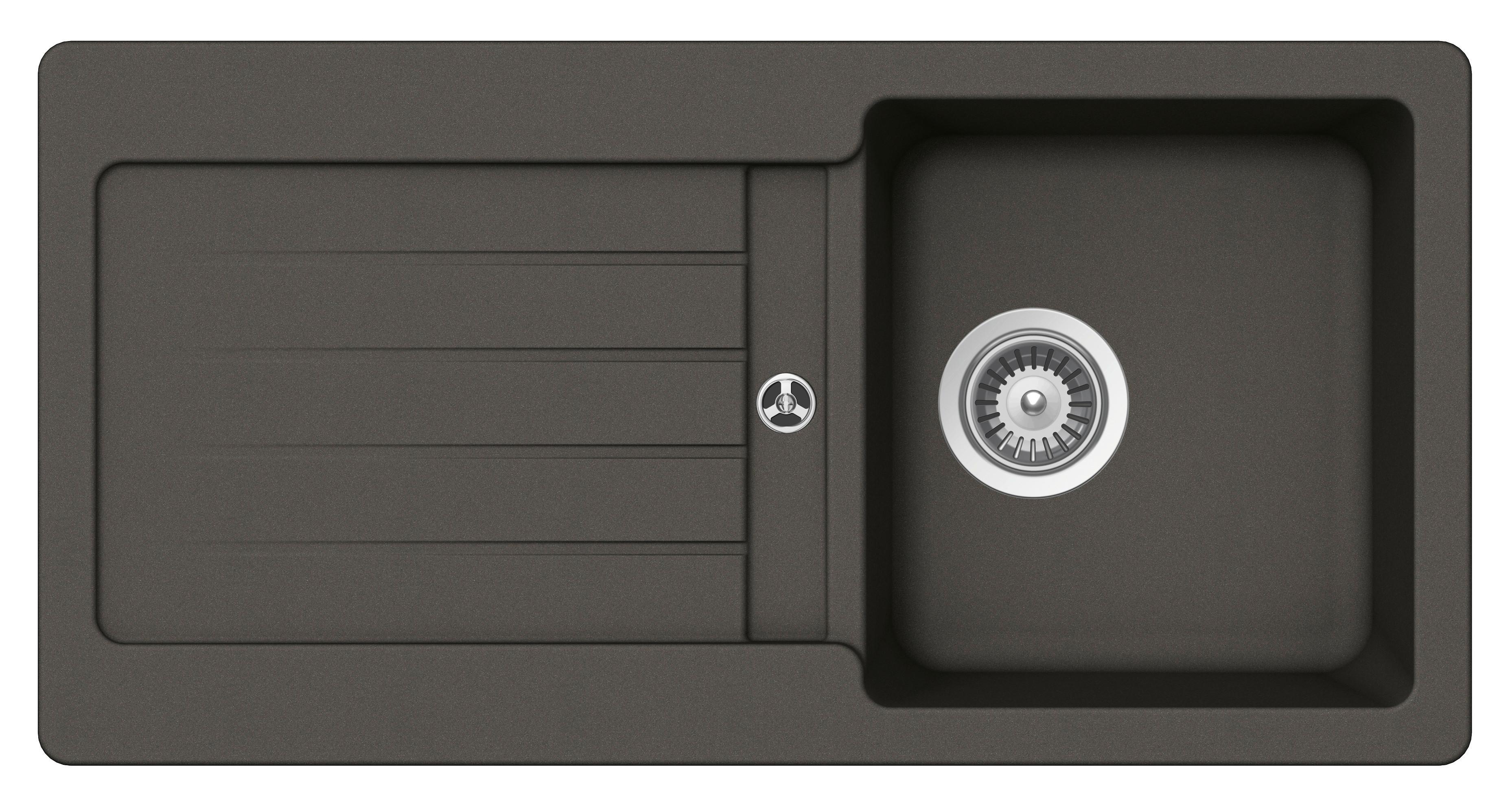 Spüle in Schwarz - Schwarz, MODERN (86/43,5cm) - Schock