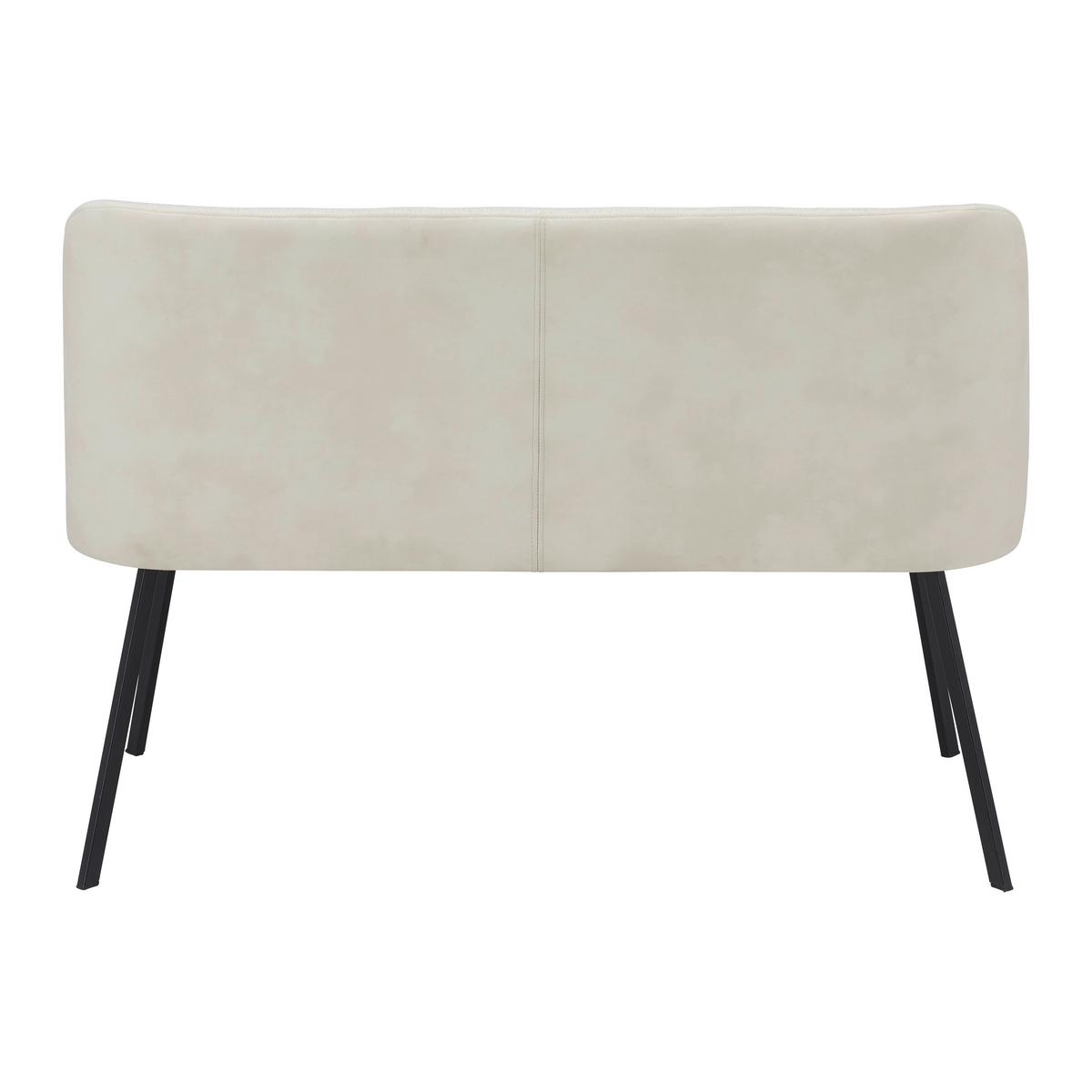 Sitzbank Danielle Creme Mikrofaser Gepolstert - Creme/Schwarz, MODERN, Holz/Textil (115/82,5/65cm) - Bessagi Home
