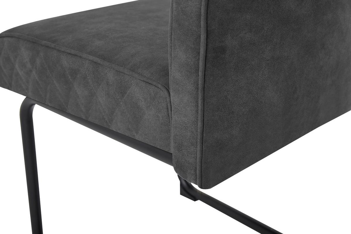 Schwingstuhl-Set Maria-XXL 2er-Set Anthrazit - Anthrazit/Schwarz, MODERN, Textil/Metall (45/95/60cm) - MID.YOU