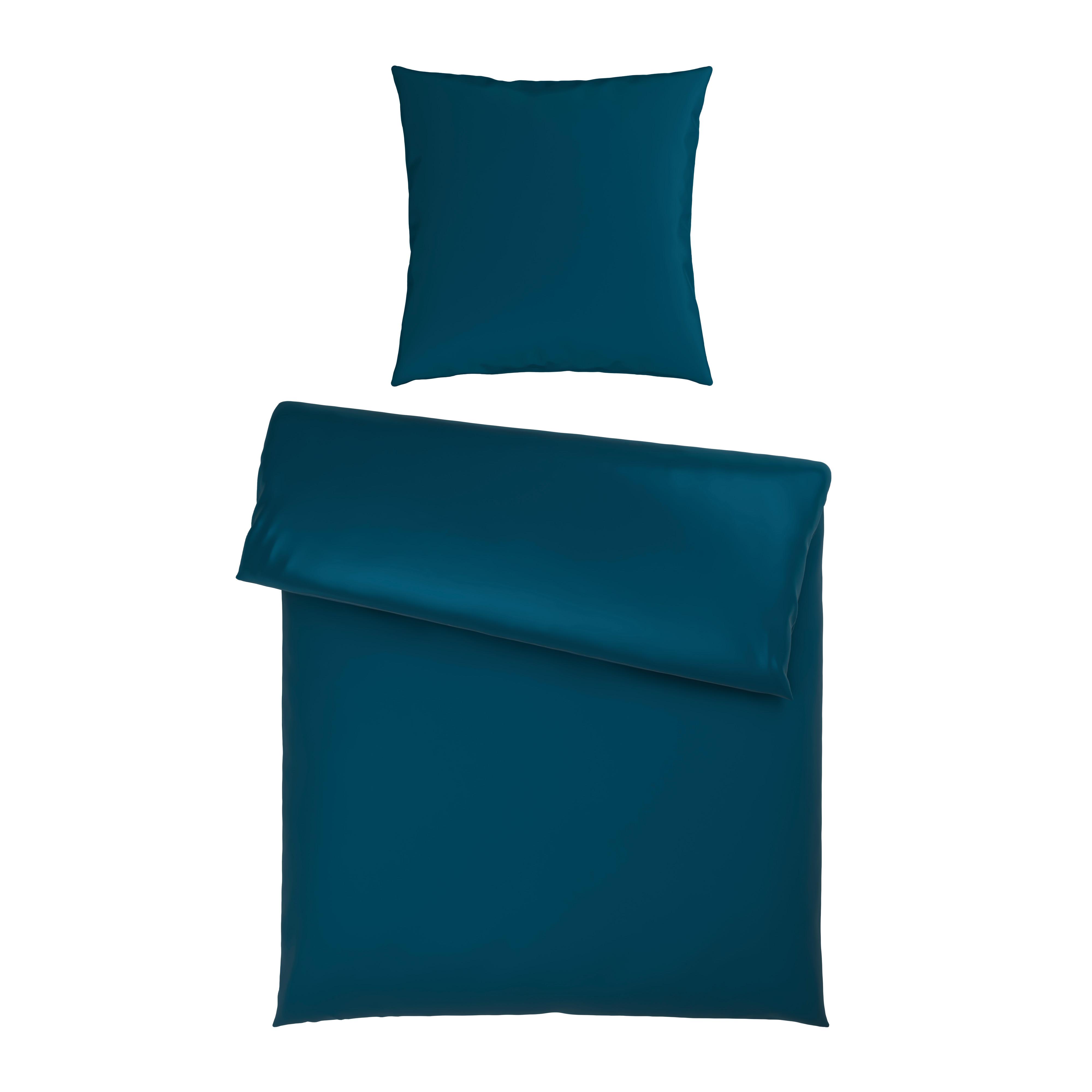 Bettwäsche Xenia Uni XL Blau ca. 155x220cm - Blau, MODERN, Textil (155/220cm) - Premium Living