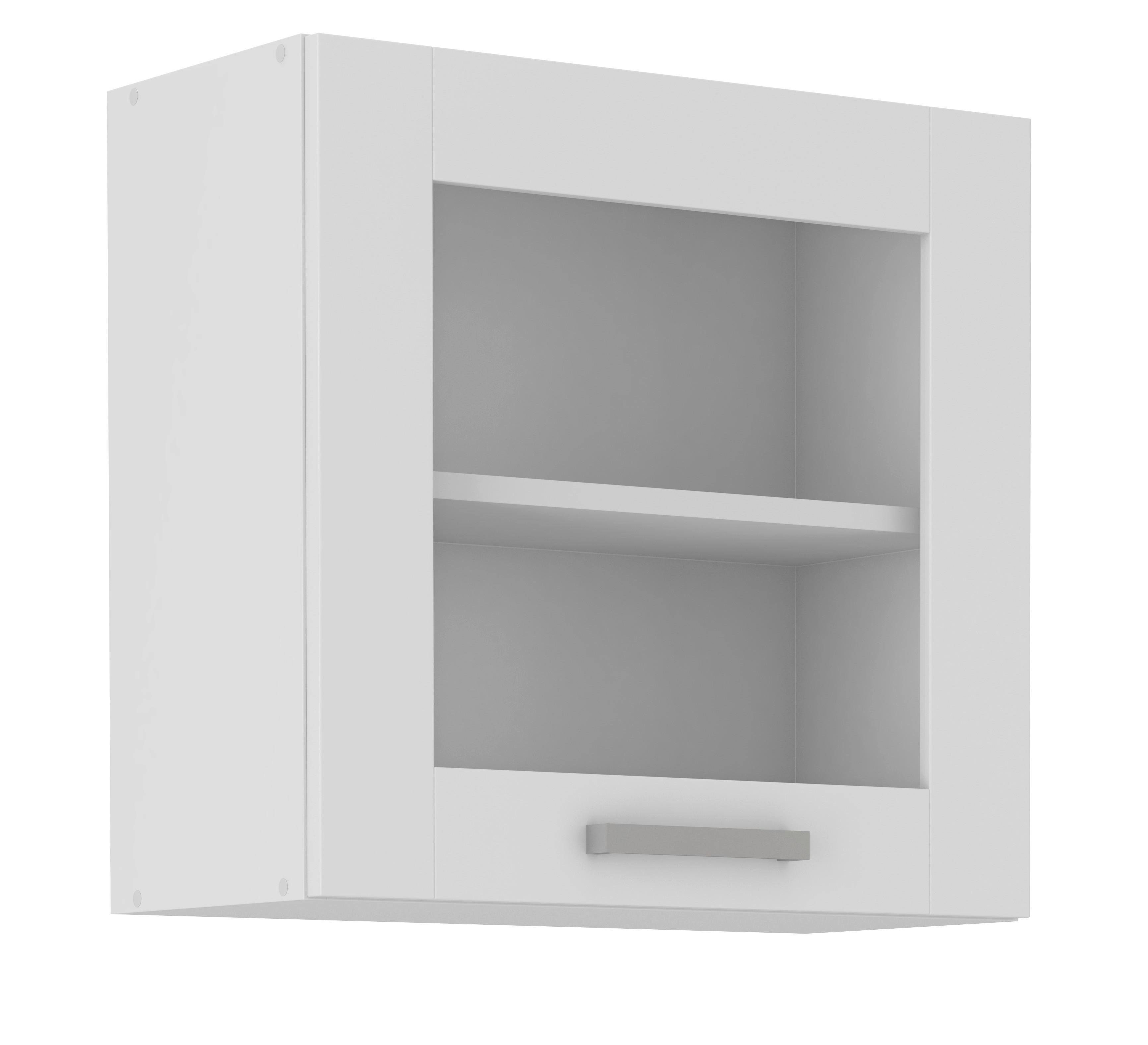 Dulap suspendat de bucătărie Luisa - alb, Romantik / Landhaus, sticlă/material pe bază de lemn (60/58/31cm)