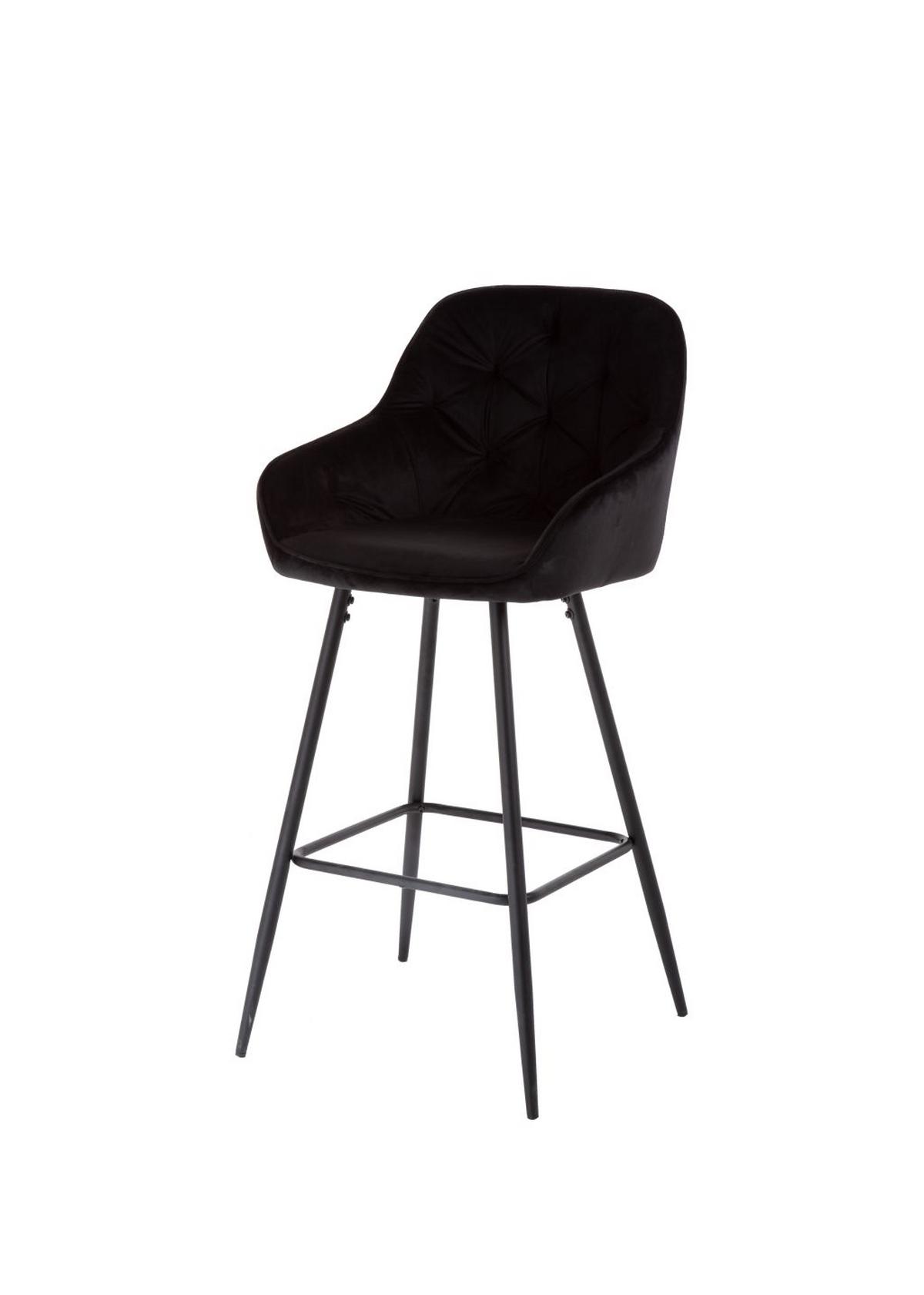 STOŁEK BAROWY TONI -EXKLUSIV- - czarny, Design, metal/tkanina (55/107/53cm) - Carryhome