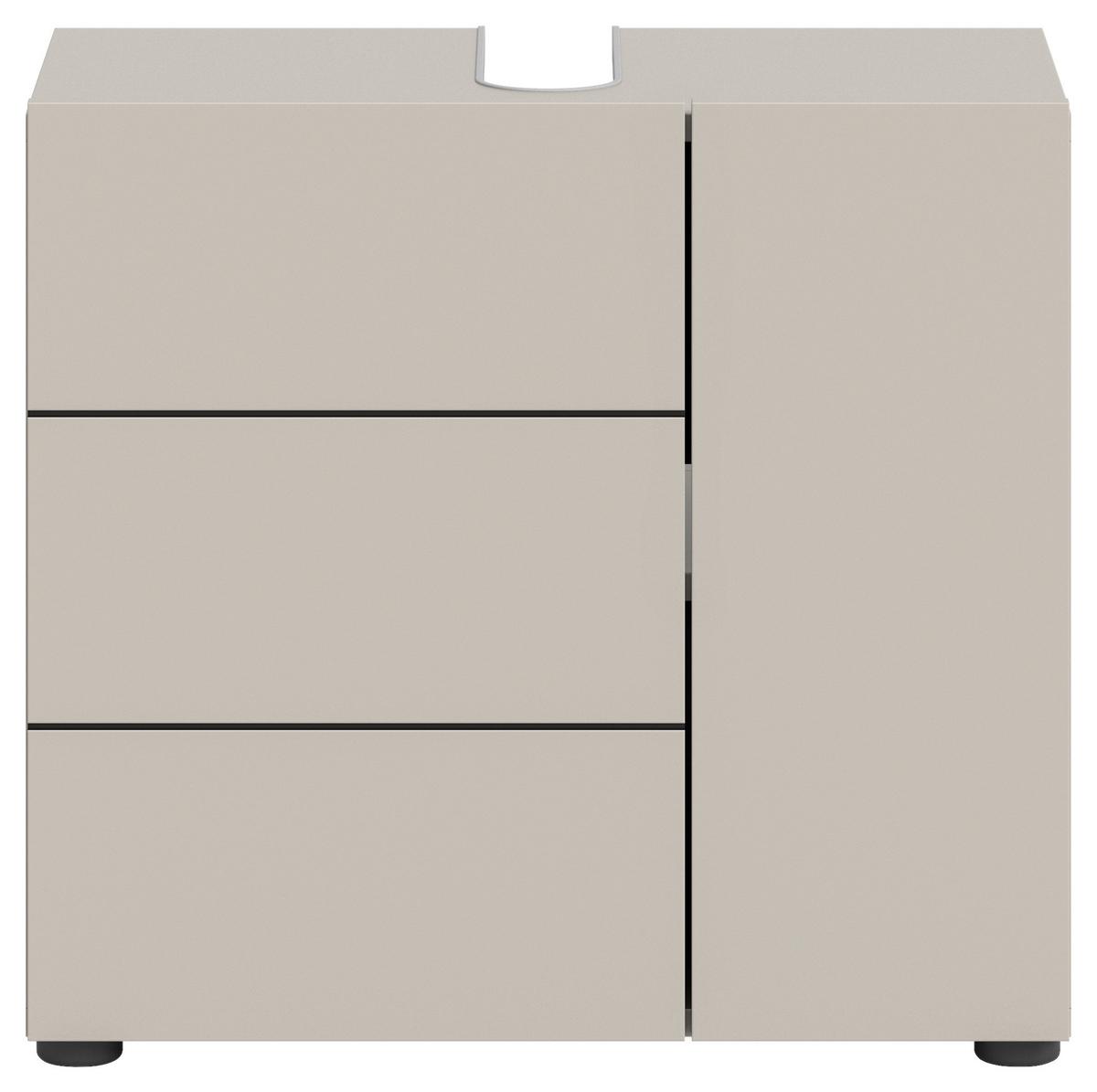 Waschbeckenunterschrank Vira ca. 60x57 cm Kaschmir - Kaschmir/Schwarz, MODERN, Holzwerkstoff/Kunststoff (60/57/34cm) - MID.YOU