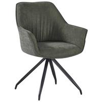 Armlehnstuhl Nova Grün - Schwarz/Grün, MODERN, Textil/Metall (64/85/62cm) - Premium Living