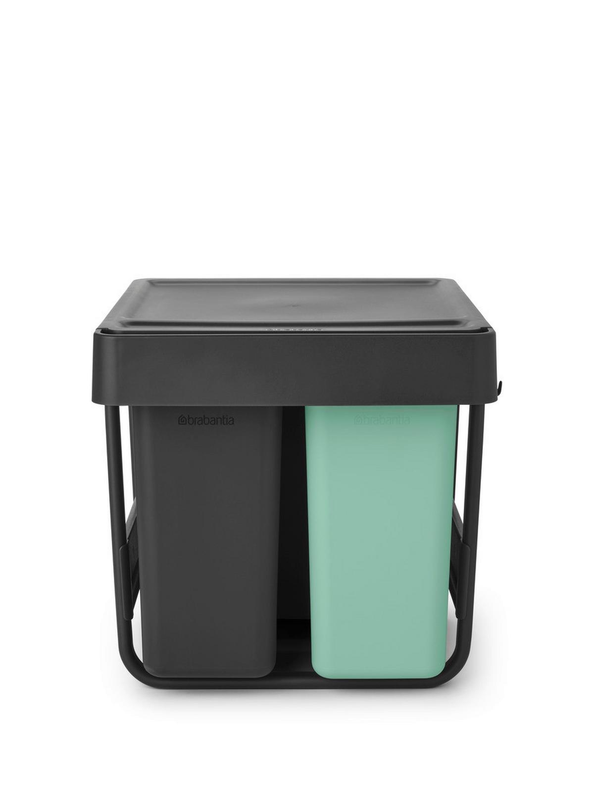 SORTOWNIK ODPADÓW DO ZABUDOWY 232541 - antracytowy/zielony, Basics, tworzywo sztuczne (40,4/39,6/48,1cm) - Brabantia