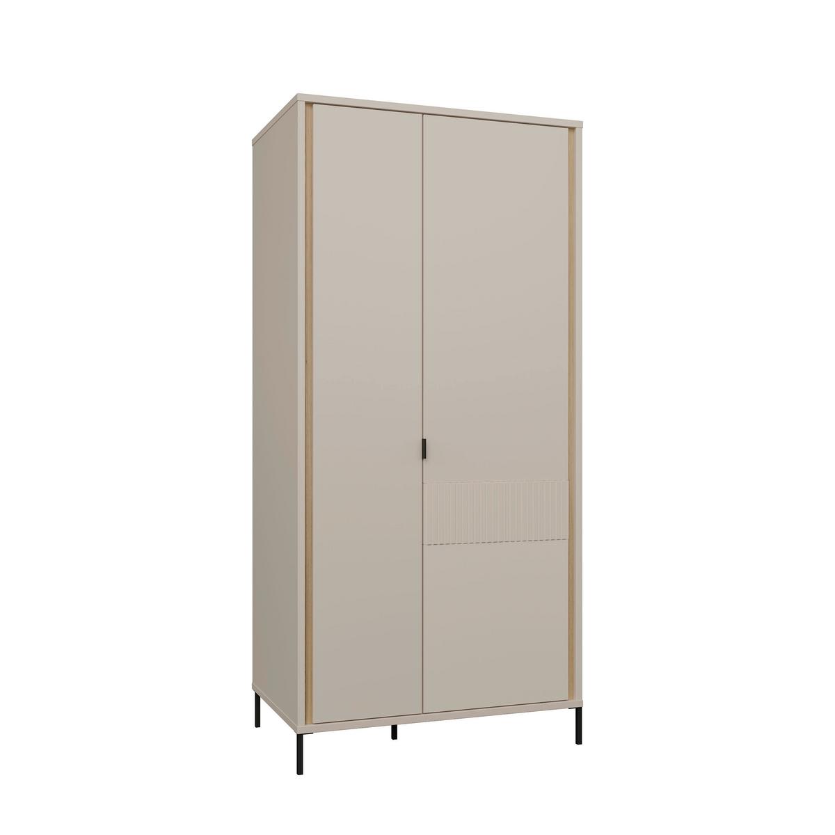Comodă înaltă SERAVEL - culoare lemn stejar/nisipiu, Natur, material pe bază de lemn (94,1/199,2/60,5cm) - Modern Living