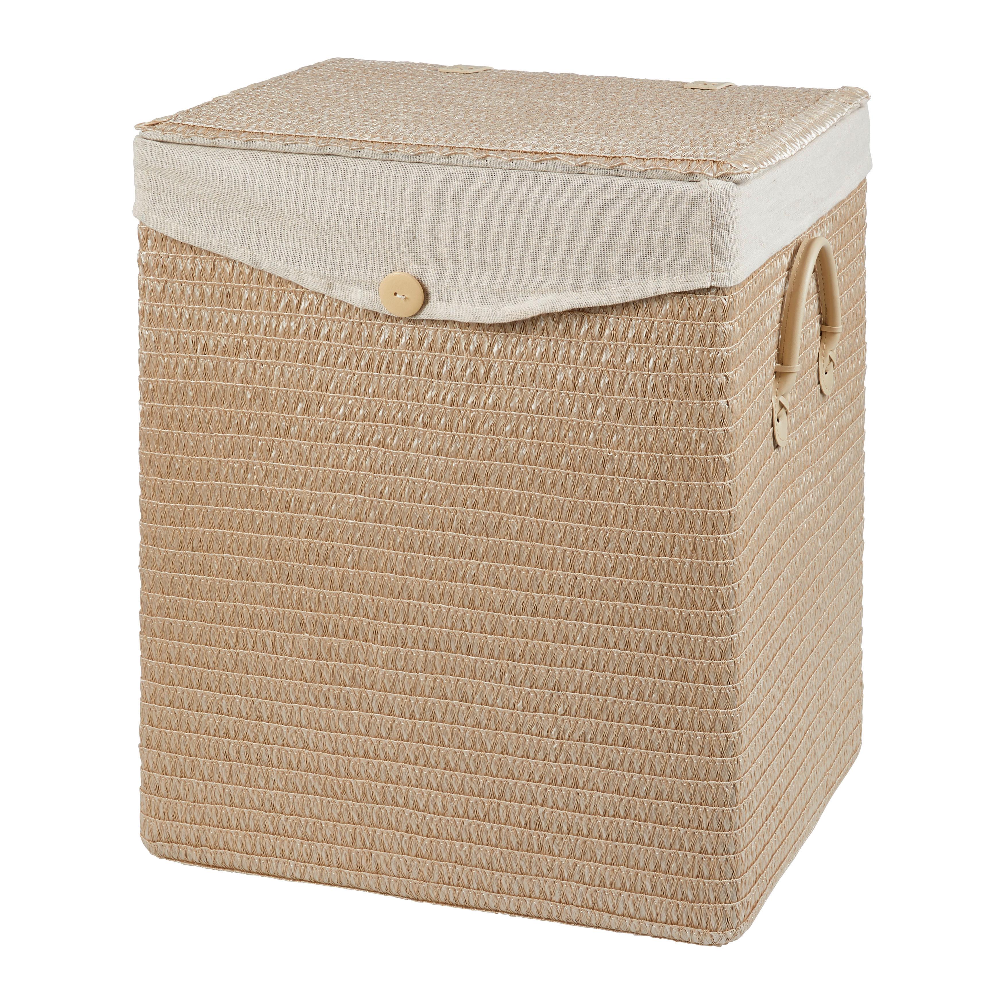 TVÄTTKORG DENISE - beige, Romantik / Lanthus, textil/plast (42/49/33cm) - Mömax