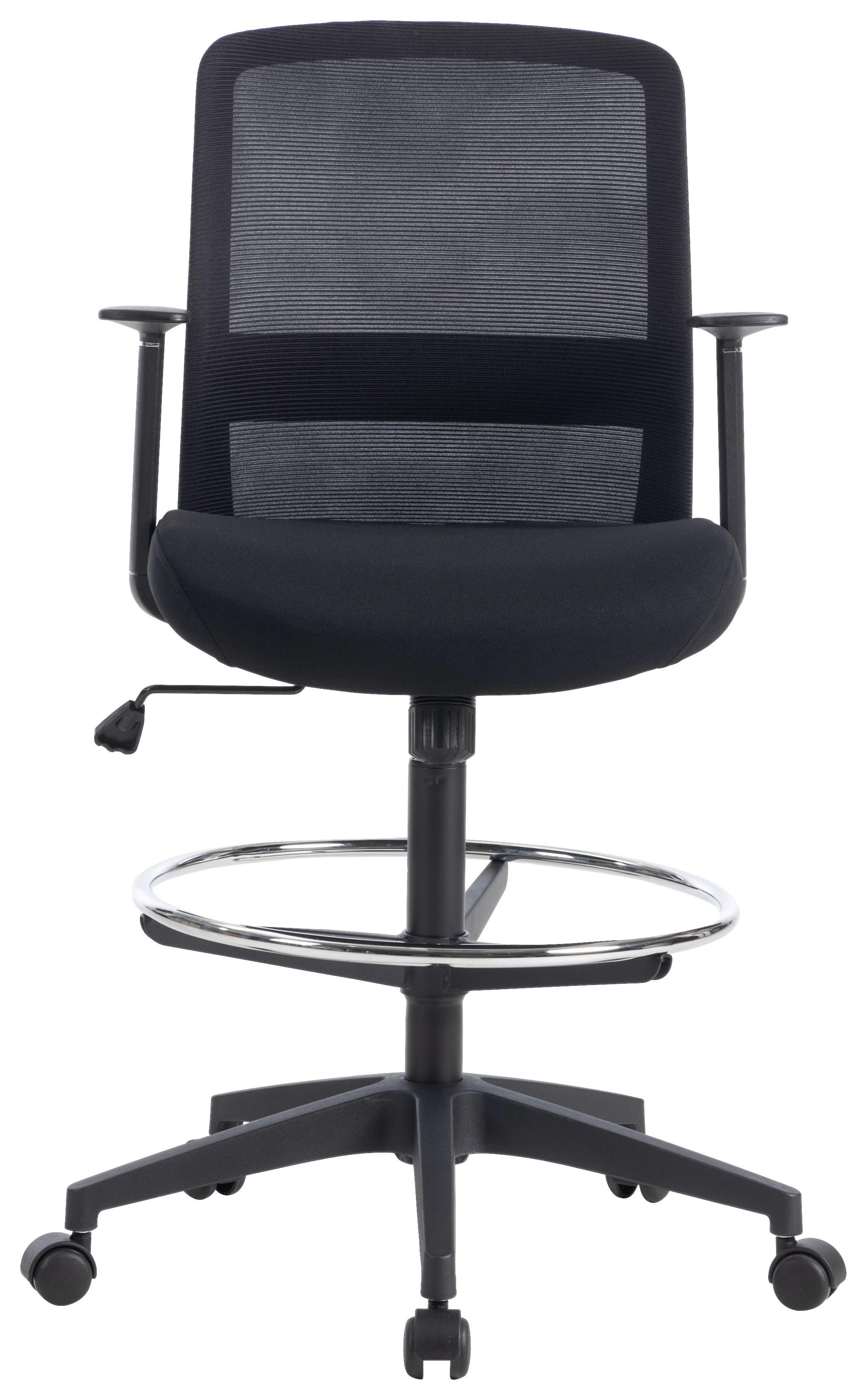 Drehstuhl Mirja Schwarz ca. 60x106-120x57cm - Schwarz, Design, Kunststoff/Textil (60/106-120/57cm) - Mömax