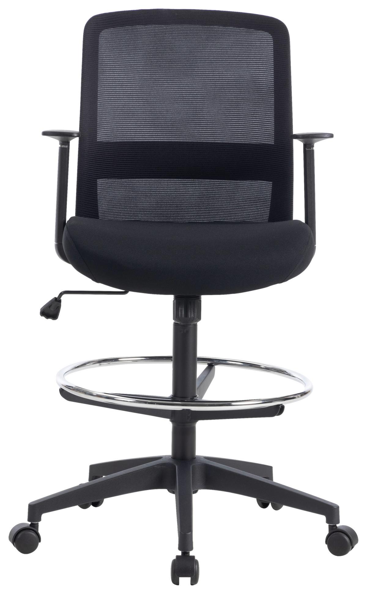 Drehstuhl Mirja Schwarz ca. 60x106-120x57cm - Schwarz, Design, Kunststoff/Textil (60/106-120/57cm) - Mömax