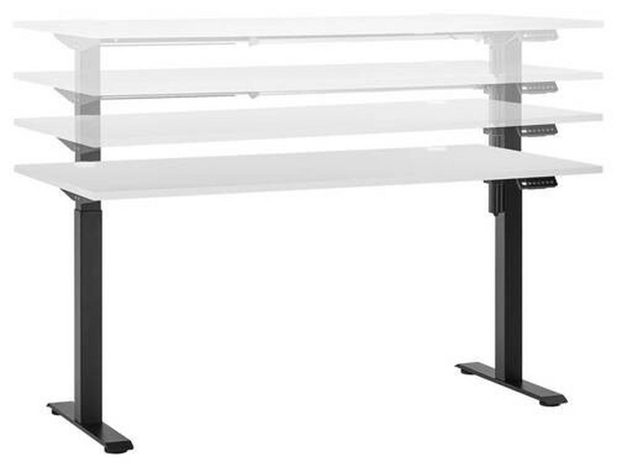Schreibtisch Toni in Weiß - Schwarz/Weiß, KONVENTIONELL, Holzwerkstoff/Metall (160/77/74-117cm) - Mömax