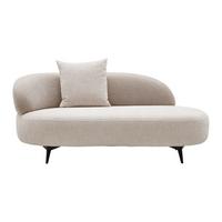 Recamiere Bondy Beige Ottomane mit Armlehne links - Beige/Schwarz, MODERN, Textil/Metall (180/83/105cm) - Premium Living
