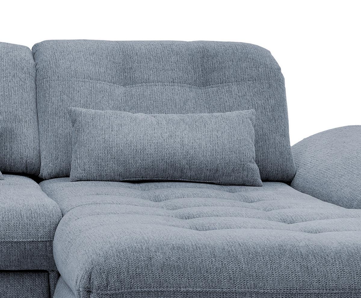 Ecksofa Rigatti mit Bettkasten ca. 314x184 cm Hellblau - Chromfarben/Anthrazit, MODERN, Textil/Metall (314/184cm) - Livetastic