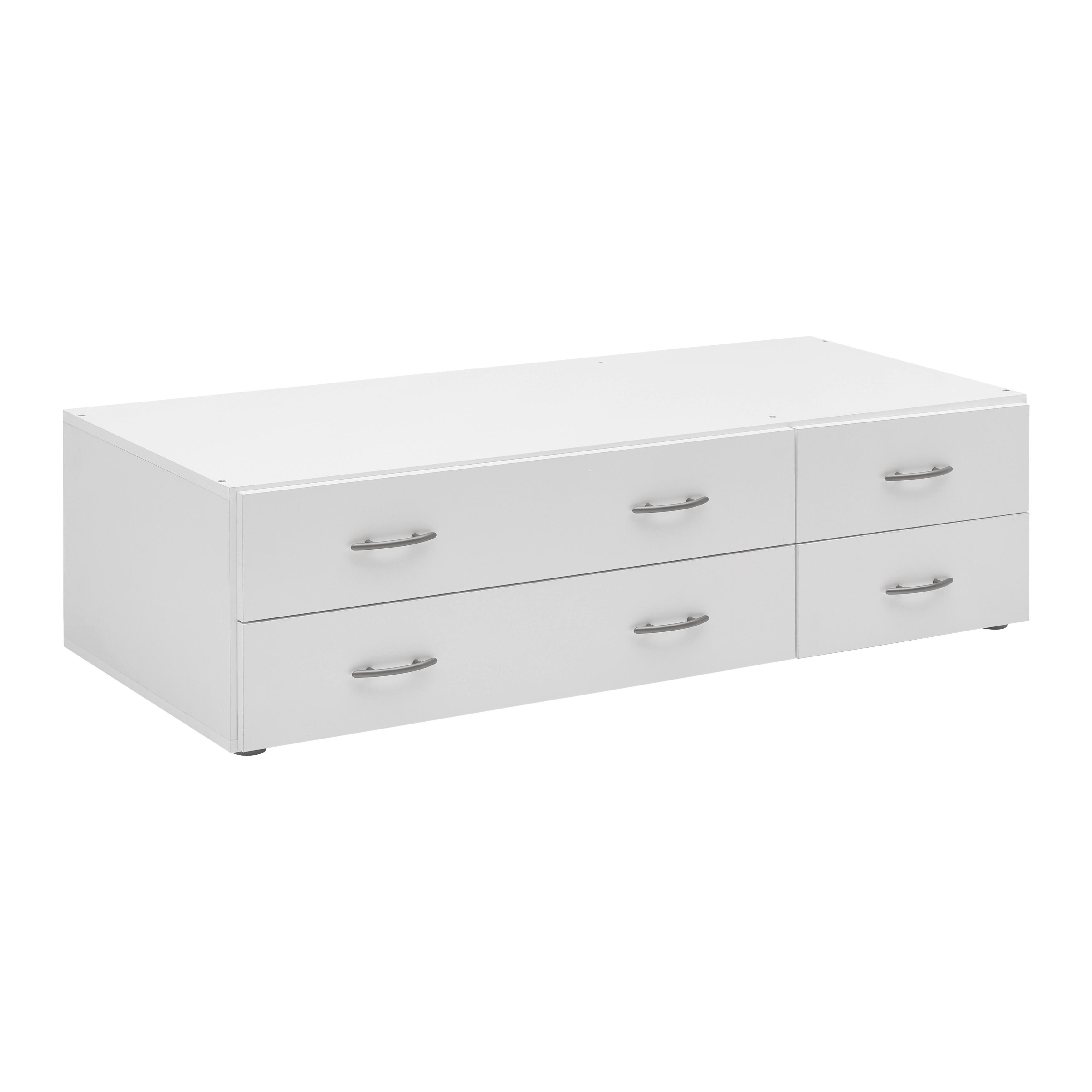Schubladenbox Joe Weiß - Weiss, Konventionell, Holzwerkstoff (121/33/51cm) - Based