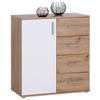 Komoda Ina 02, Barva Hrasta, Bela - bela/barve aluminija, Moderno, umetna masa/leseni material (88,2/94,8/38,3cm) - Mömax