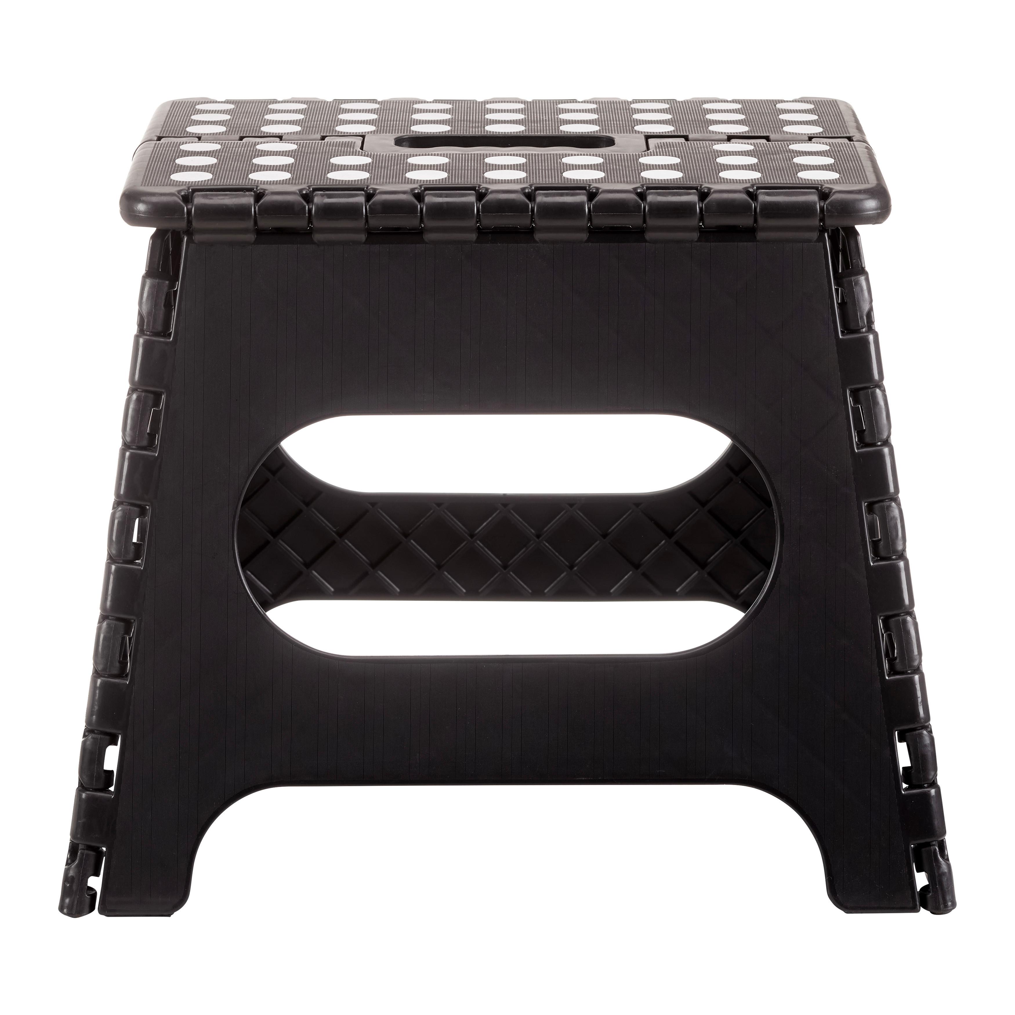 HOPFÄLLBAR PALL KURT -SB- - svart, Klassisk, plast (34/27/26cm) - Mömax