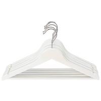 Kleiderbügelset Kathrin Weiß, 5-teilig - Weiß, KONVENTIONELL, Holz/Metall (44,5/23/1,2cm) - Mömax