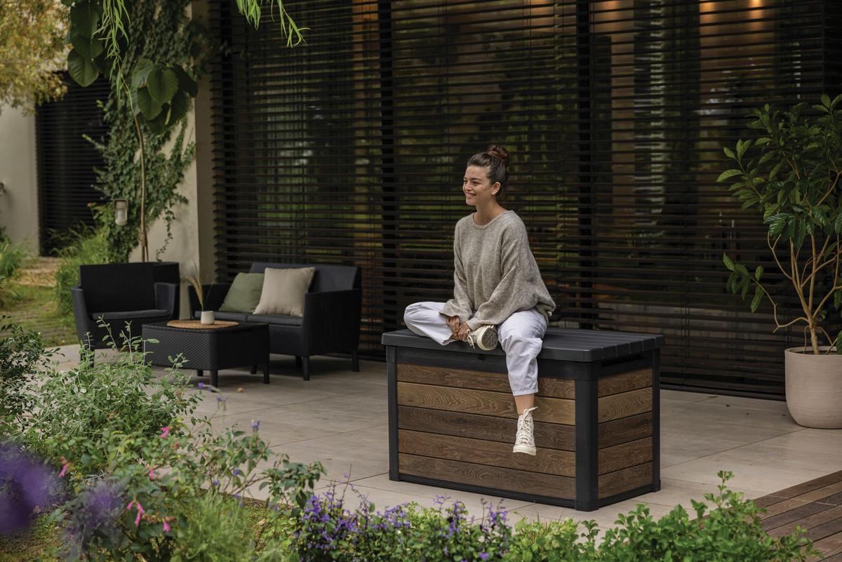 Párnatartó Láda Decocoat - diószínű, műanyag (123/62/70,5cm) - Keter