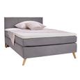 Boxspringbett Grau 140x200cm - Eichefarben/Grau, MODERN, Karton/Holz (206/140/100cm) - Modern Living