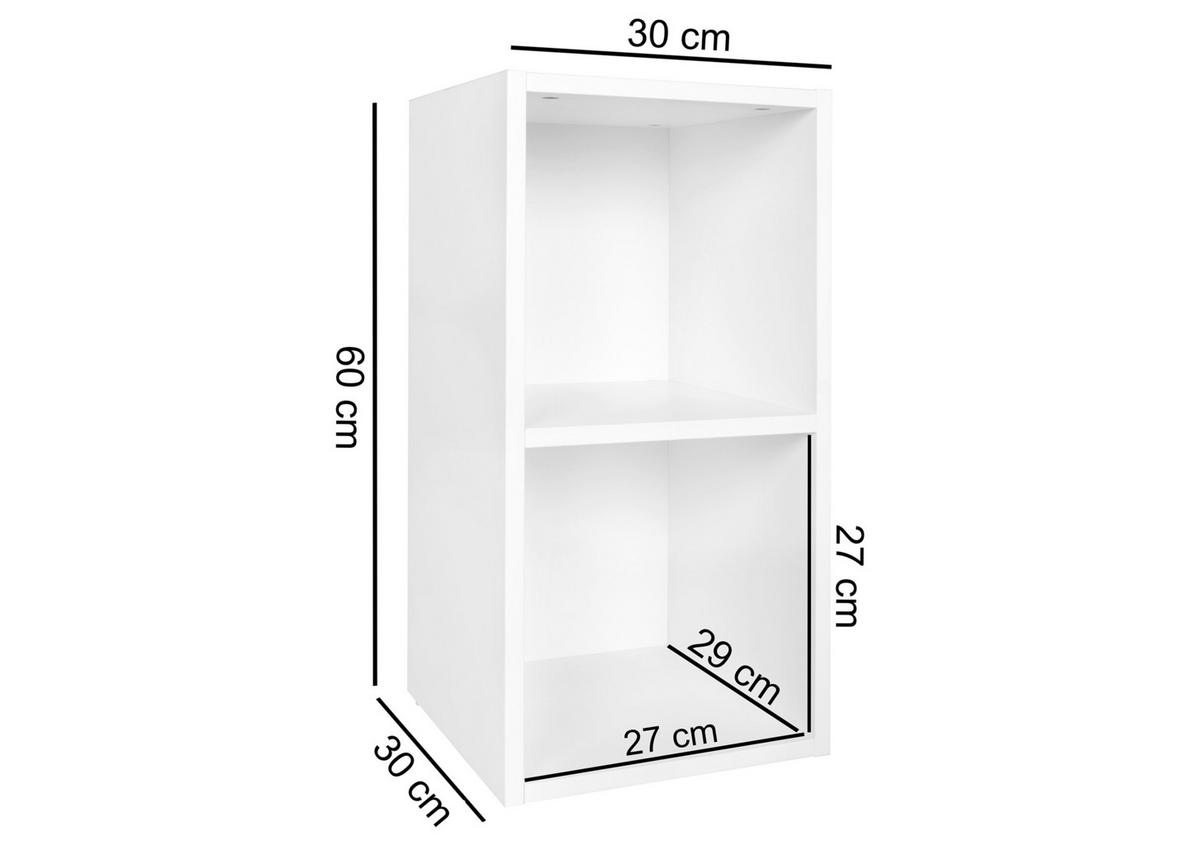 Standregal ca. 30x60x30 cm Weiß - Weiß, KONVENTIONELL, Holzwerkstoff (30/60/30cm) - MID.YOU