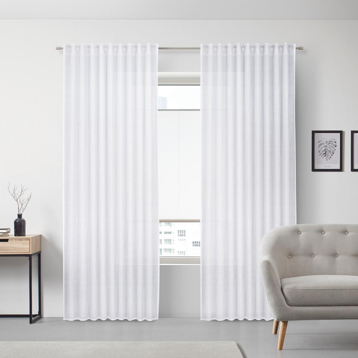 Končana Zavesa Ramona - bela, Moderno, tekstil (135/245cm) - Modern Living