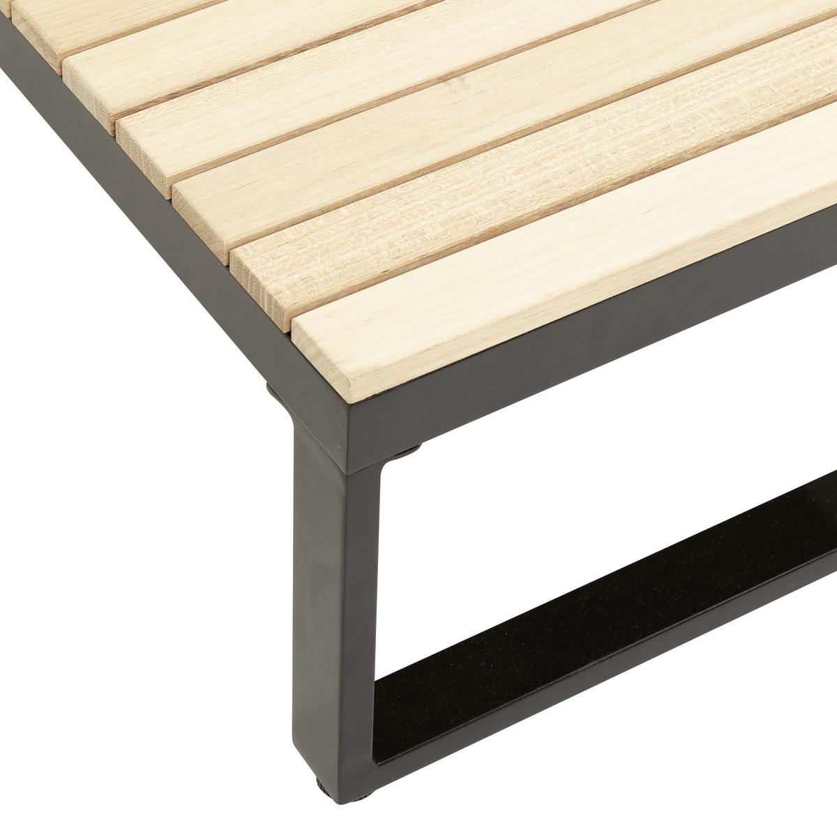 Loungegarnitur 3-tlg Rio Echtholz/Metall mit Kissen - Anthrazit/Braun, MODERN, Holz/Textil (178/68/228,5cm) - Gardenson