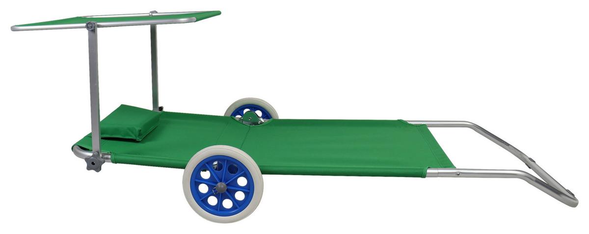 Vrtni Ležalnik Bindox, Zelena - zelena, Basics, kovina/tekstil (165/16/65cm) - Gardenson