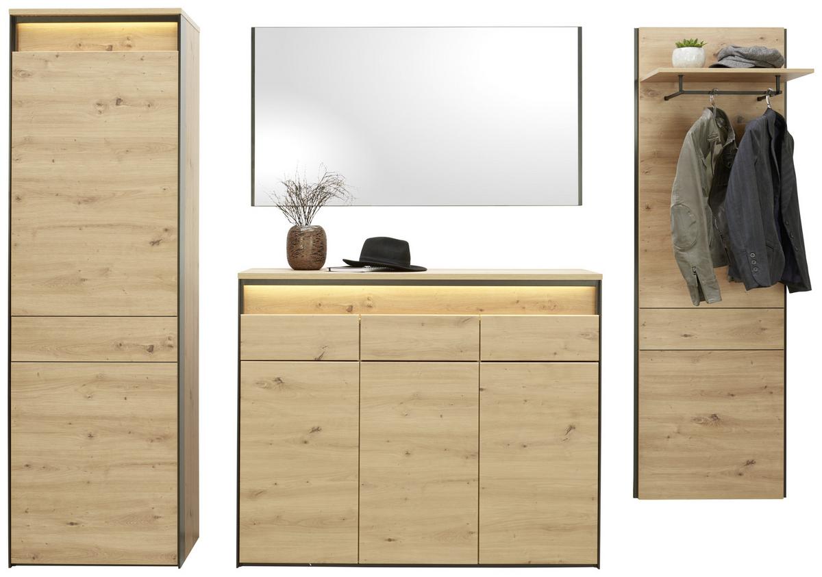 LUSTRO ŚCIENNE EDRA - czarny, Konventionell, materiał drewnopochodny/szkło (125/70/2cm) - Voleo