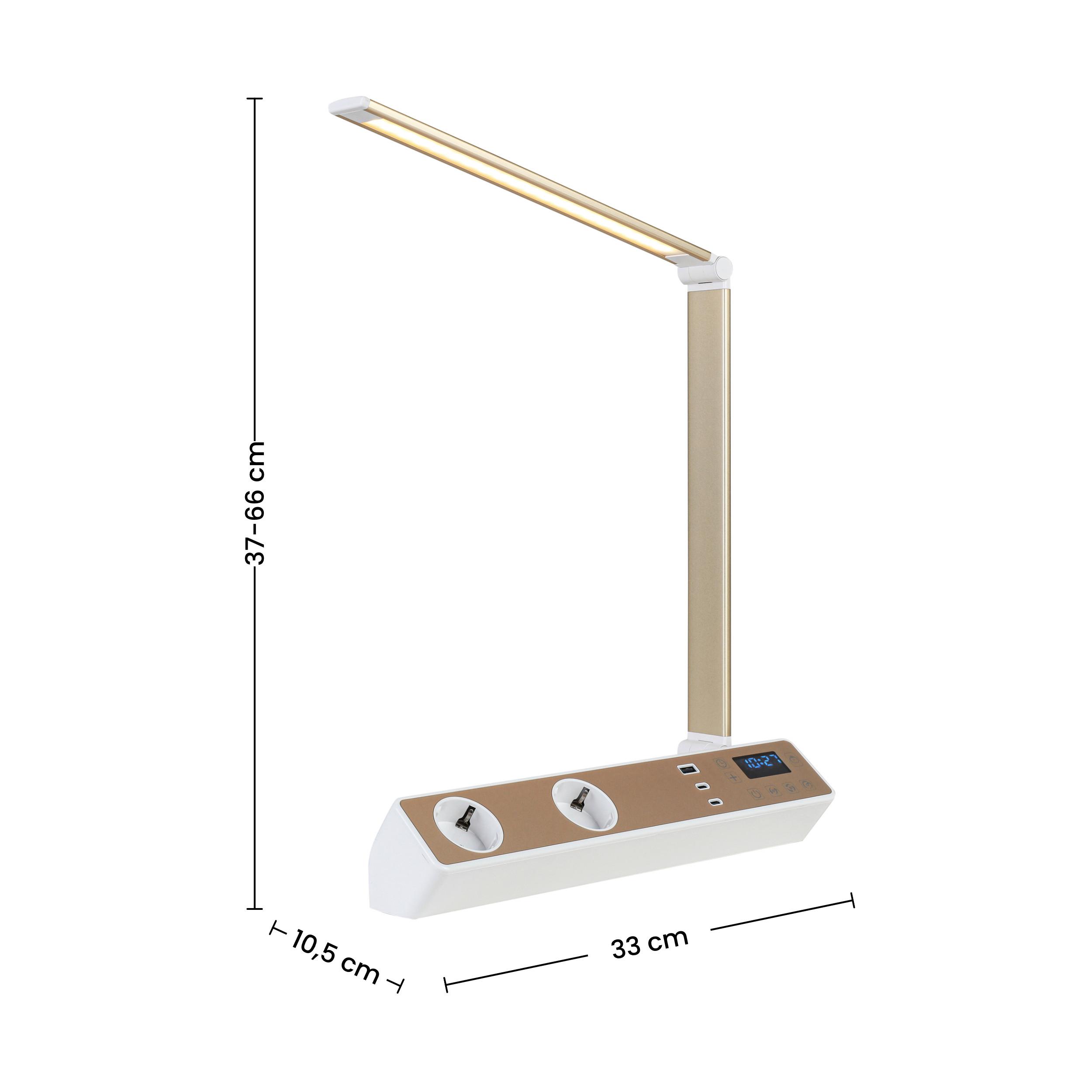 LED-SKRIVBORDSLAMPA MULTI - vit/roséguld, Modern, metall/plast (33/10,5/37-66cm) - Mömax