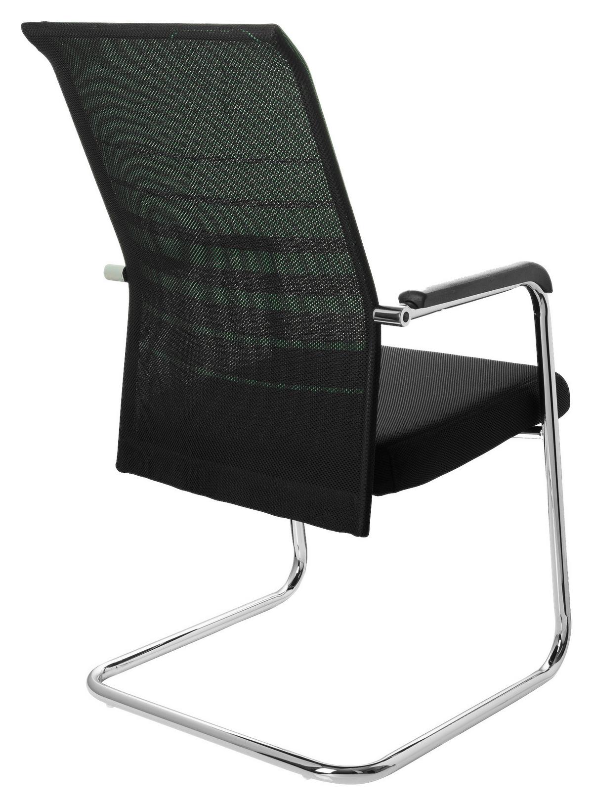Konferenčni Stol Falcone V, Črna, Zelena - barve kroma/črna, Moderno, kovina/tekstil (57/104/55cm) - MID.YOU