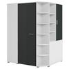 Eckschrank Young Graphitfarben/Weiß - Graphitfarben/Alufarben, KONVENTIONELL, Holzwerkstoff/Kunststoff (124/198/148cm) - Mömax