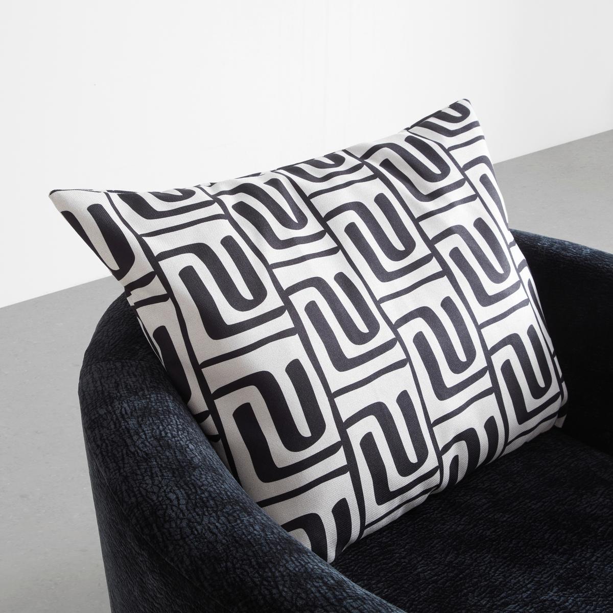 Designsessel Cabona drehbar Strukturstoff schwarz - Beige/Schwarz, MODERN, Textil/Metall (115/72/115cm) - Premium Living