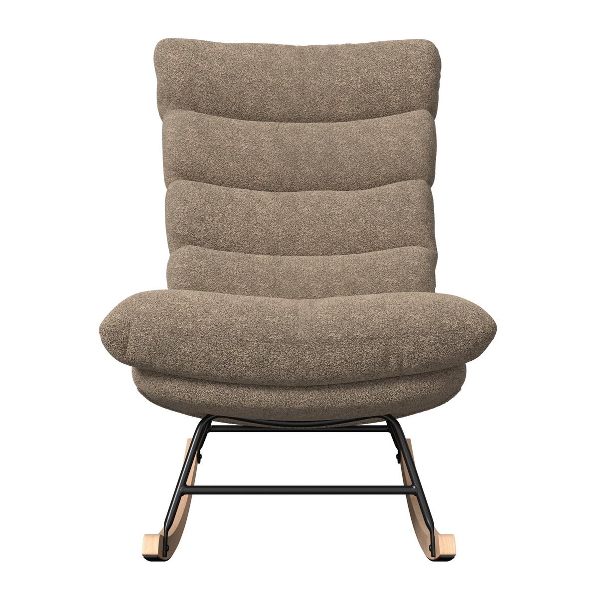 Schaukelsessel Devin Braun Webstoff - Hellbraun/Naturfarben, MODERN, Holz/Textil (70/100/106cm)