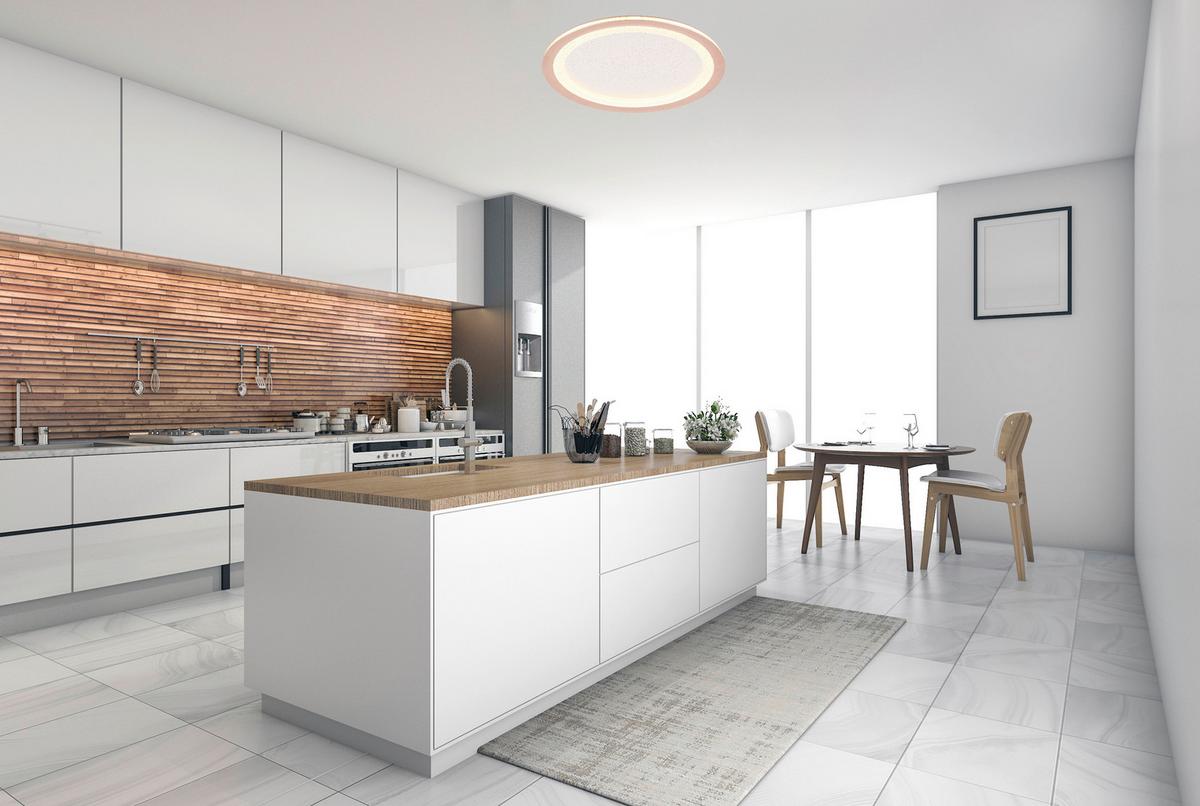 LED Mennyezeti Lámpa Korti - fekete/cappuccino, Modern, műanyag/fém (40/6.1cm) - Modern Living