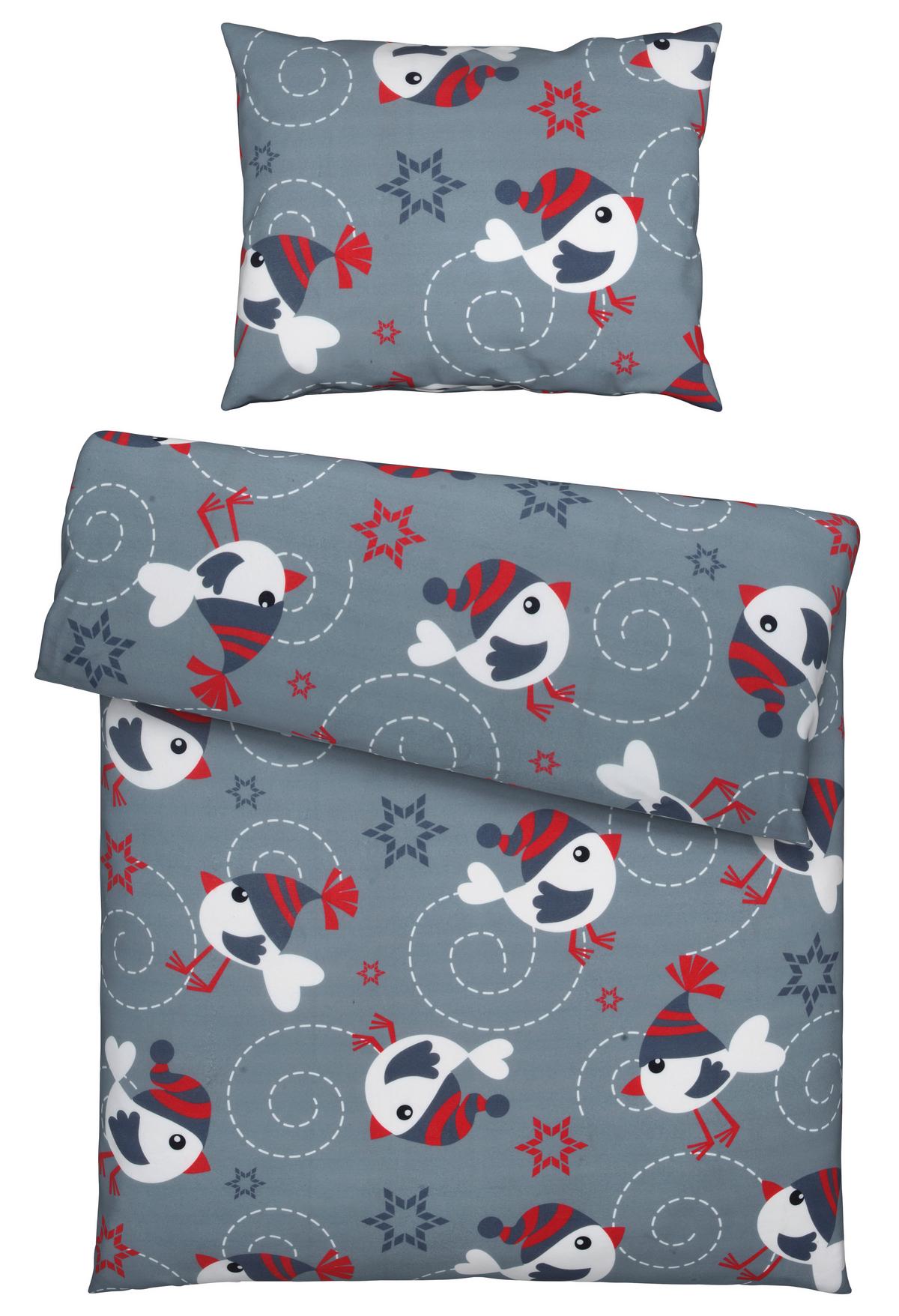 Bettwäsche Piepmatz ca. 160x210cm - Grau, Konventionell, Textil (160/210cm) - Modern Living