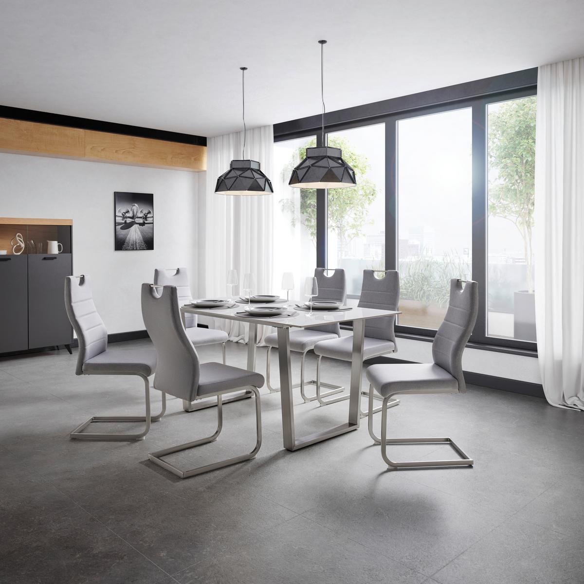 Stolica New York S - siva/boje oplemenjenog čelika, Konvencionalno, metal/tekstil (58/101/44cm) - Modern Living