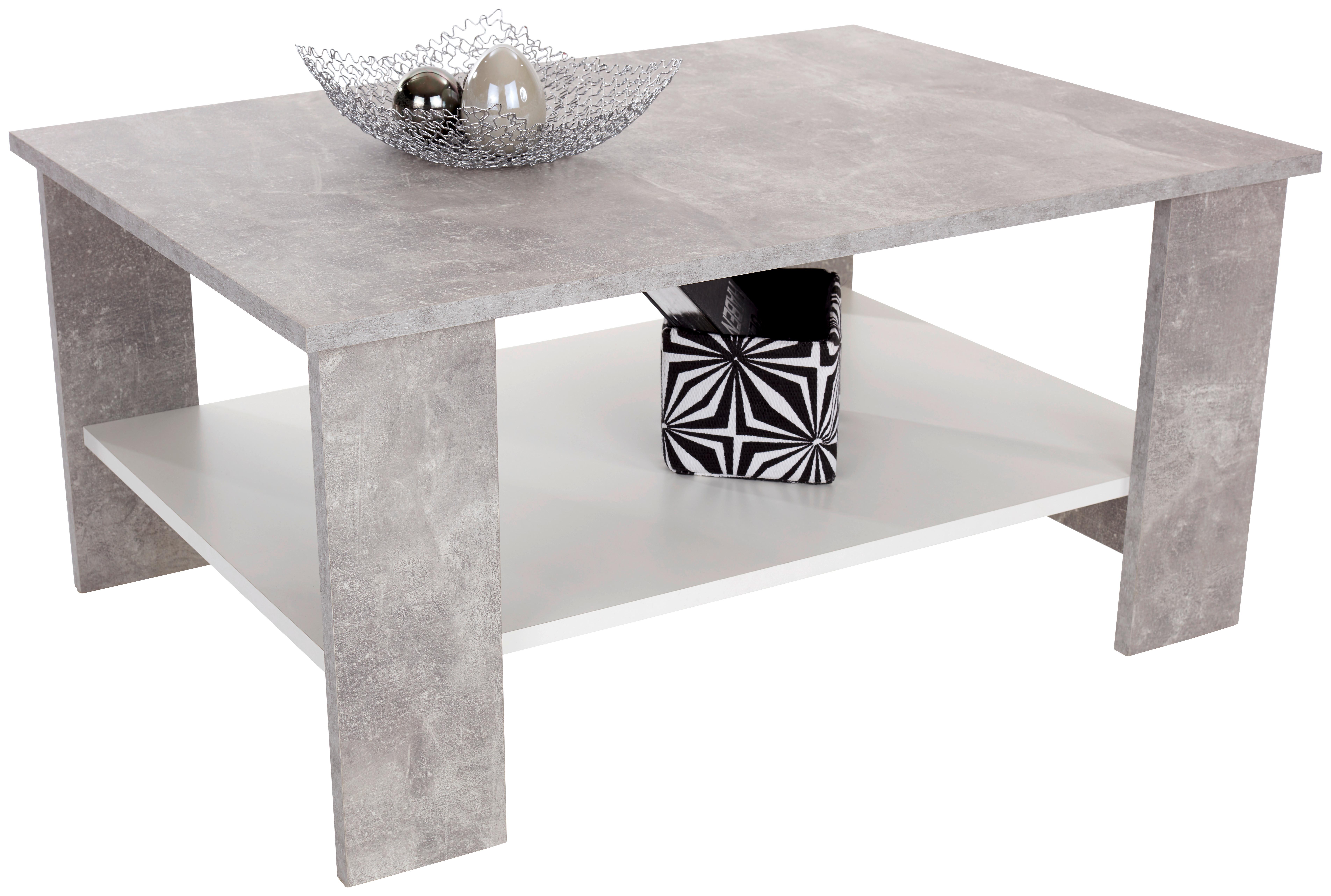 Klubska Miza Paolo, Siva, Bela - bela/svetlo siva, Konvencionalno, leseni material/les (90/41/55cm) - Mömax