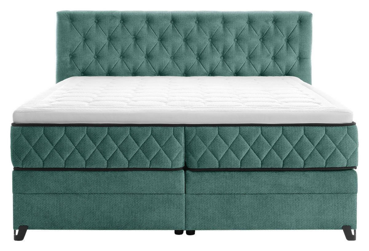 Boxspring Krevet Carmen - tirkizna, Konvencionalno, drvni materijal/drvo (180/200cm) - Modern Living