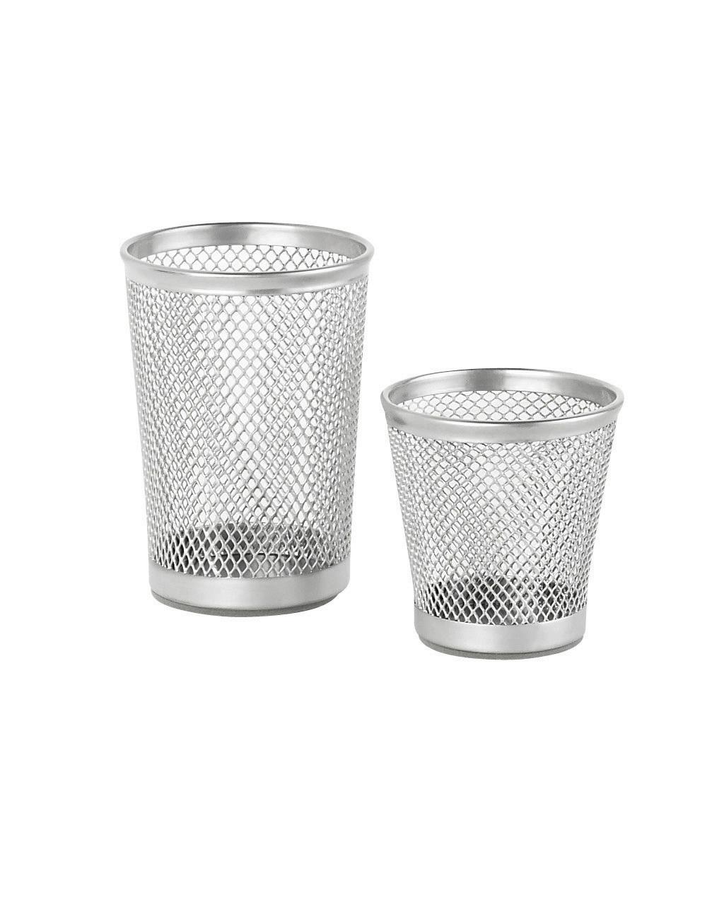 Tolltartó Pohár 2 Részes Fém Mesh - ezüst, fém (7cm) - Homezone