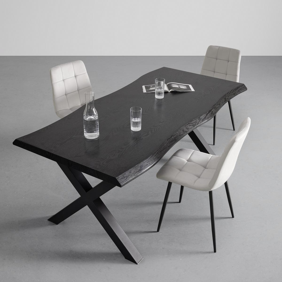 Esstisch Rico Schwarz Holz ca. 180x90x76cm - Schwarz, Modern, Metall (180/76/90cm) - Bessagi Home