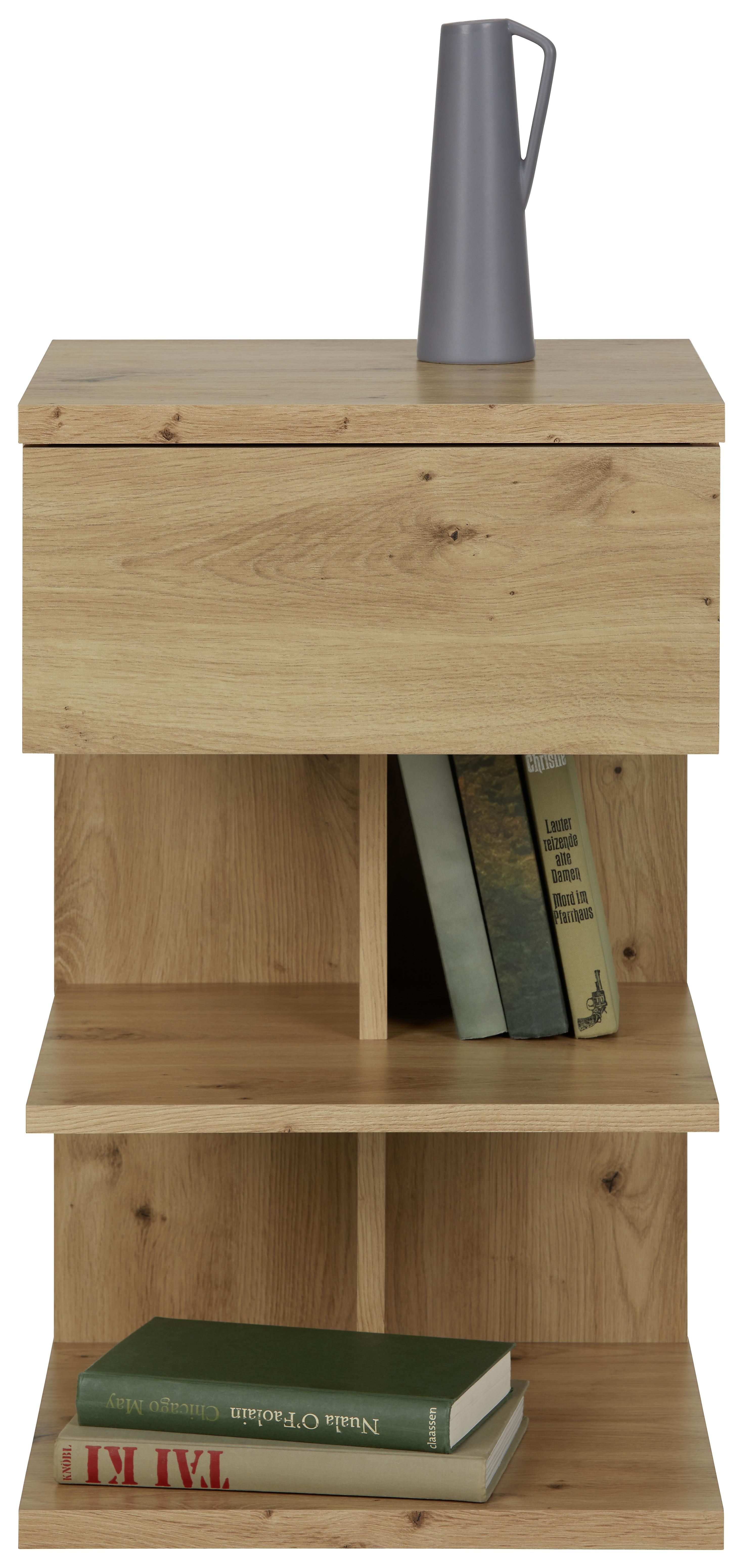 Nachtkästchen in Eichefarben - Eichefarben, MODERN, Holzwerkstoff (39/65/39cm) - Mömax