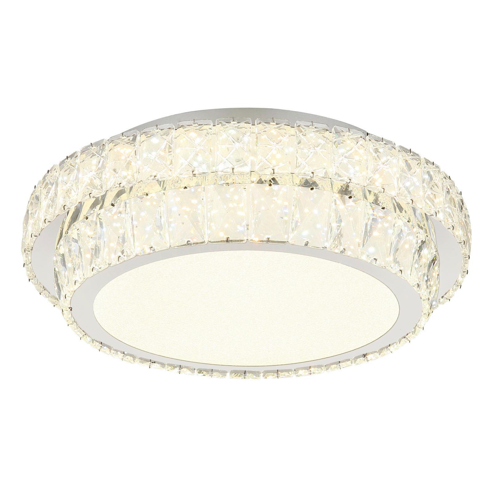 LED-Deckenleuchte Klara Chromfarben/Klar max. 38 Watt - Klar/Chromfarben, KONVENTIONELL, Glas/Kunststoff (40/15.5cm) - Globo