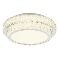 LED-Deckenleuchte Klara Chromfarben/Klar max. 38 Watt - Klar/Chromfarben, KONVENTIONELL, Glas/Kunststoff (40/15.5cm) - Globo
