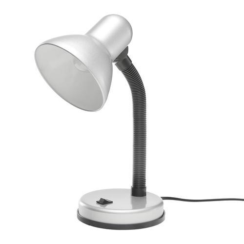 Schreibtischleuchte Leona max. 40 Watt - Silberfarben/Weiß, Kunststoff/Metall (14,5/14,5/37,8cm) - Modern Living