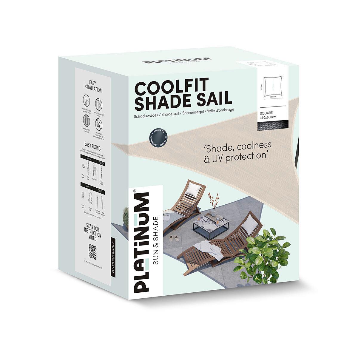 Sonnensegel Coolfit Schwarz - Schwarz, MODERN, Kunststoff (360/1/360cm) - Gardenson