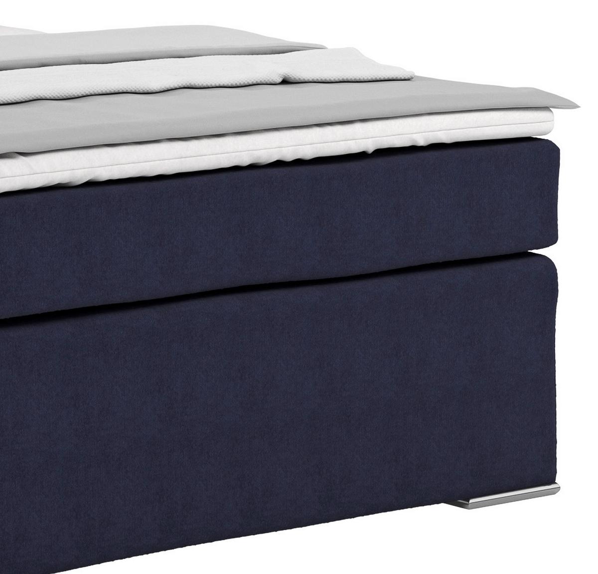 Boxspring Krevet Nero - boje kroma/plava, Konvencionalno, tekstil/metal (140/200cm) - Best Price