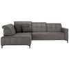 Ecksofa Panama links Greige - Greige/Schwarz, KONVENTIONELL, Textil/Metall (216/89-102/304cm) - Premium Living