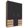 Ormar S Klasičnim Vratima Level 36a - boje grafita/boje hrasta, Moderno, drvni materijal/metal (150/216/58cm) - Modern Living
