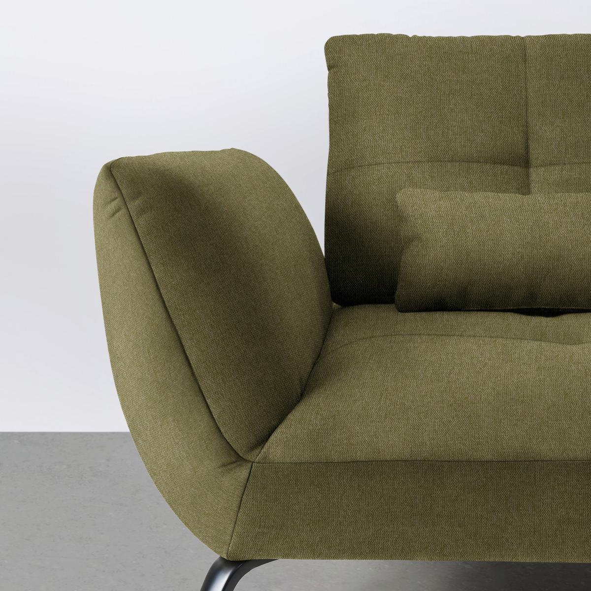 Wohnlandschaft Trendy Olivgrün - Schwarz/Olivgrün, Modern, Holzwerkstoff/Textil (310/93/250cm) - Premium Living